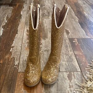 Glittery Gold Kids Boots